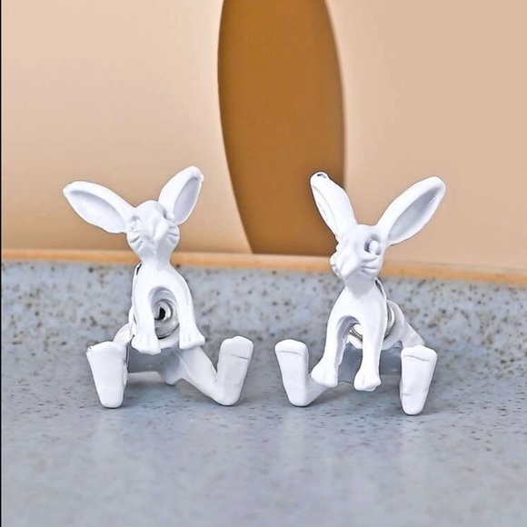๐ Cute bunny rabbit front and back stud jacket earrings ๐ฐ - Picture 7 of 10